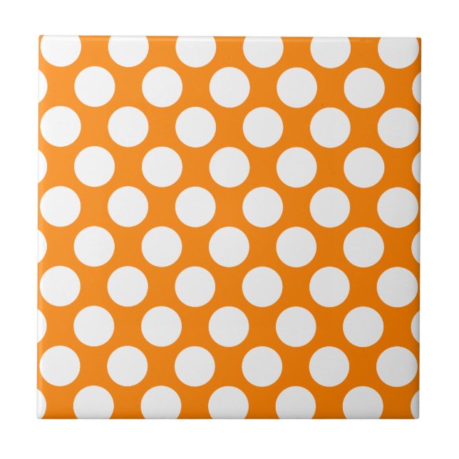 Polka dots på orangen kakelplatta (Framsidan)