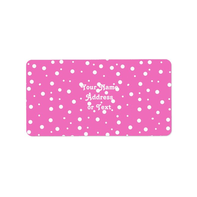 Polka dots på Rosa Adressetikett (Framsidan)