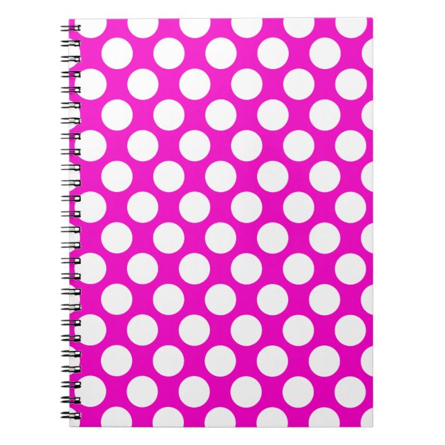 Polka dots på rosor anteckningsbok med spiral (Framsidan)