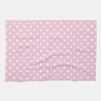 Polka dots på söt rosa bakgrundskökshandduk kökshandduk