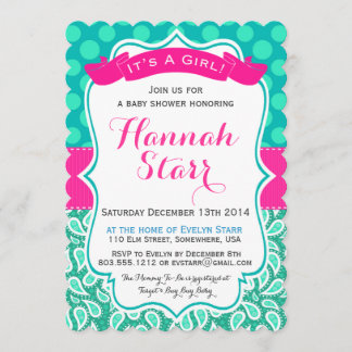 Polka dots & Paisley baby showerinbjudan Inbjudningar