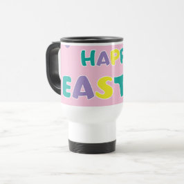 Polka dots Pastel Rosa Glad påsk Resemugg
