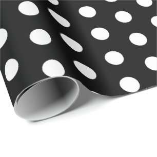 Polka dots Perky Mönster Black White Presentpapper