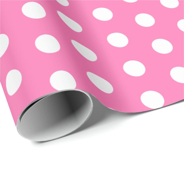 Polka dots Perky Mönster Ljusa färger Presentpapper (Rullad Hörn)