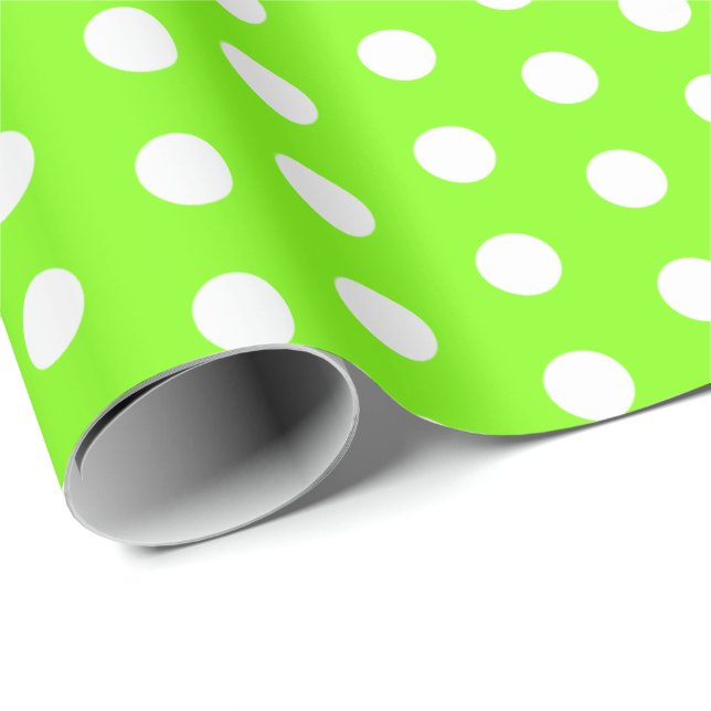 Polka dots Perky Mönster Ljusa färger Presentpapper (Rullad Hörn)
