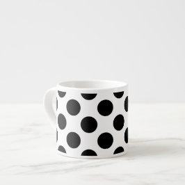 Polka dots, Polka Dot Mönster, Black and White Espressomugg