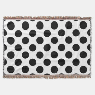 Polka dots, Polka Dot Mönster, Black and White Filt