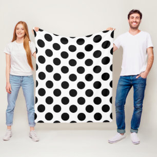 Polka dots, Polka Dot Mönster, Black and White Fleecefilt