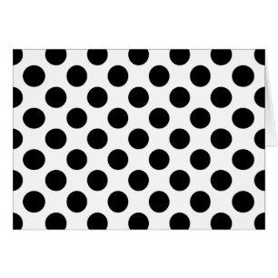Polka dots, Polka Dot Mönster, Black and White Hälsningskort