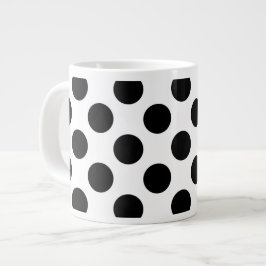 Polka dots, Polka Dot Mönster, Black and White Jumbo Mugg