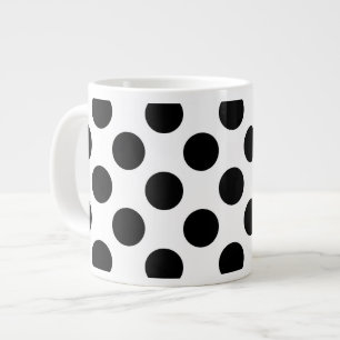 Polka dots, Polka Dot Mönster, Black and White Jumbo Mugg