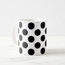 Polka dots, Polka Dot Mönster, Black and White Kaffemugg
