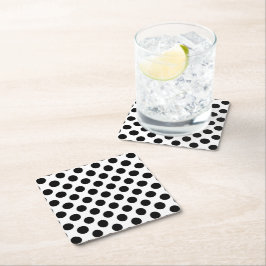 Polka dots, Polka Dot Mönster, Black and White Underlägg Papper Kvadrat