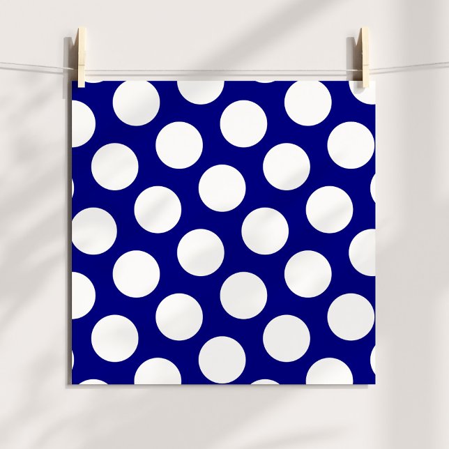 Polka dots poster (Navy and White Polka Dots Poster)