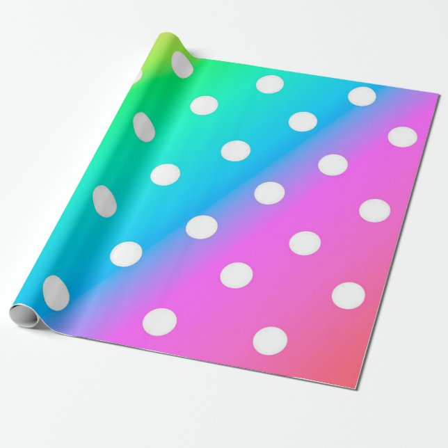 Polka dots presentpapper (Utrullad)