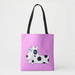 Polka Dots Puppy Tote Bag Tygkasse