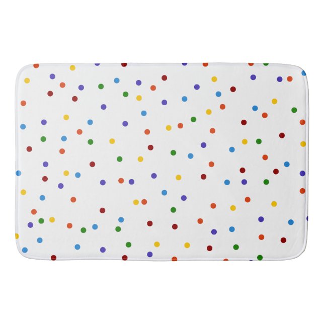 polka dots Rainbow på White Badrumsmatta (Framsidan)