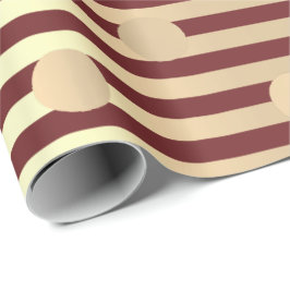 Polka dots Rand Champaigne Guld Burgundy Maroon Presentpapper