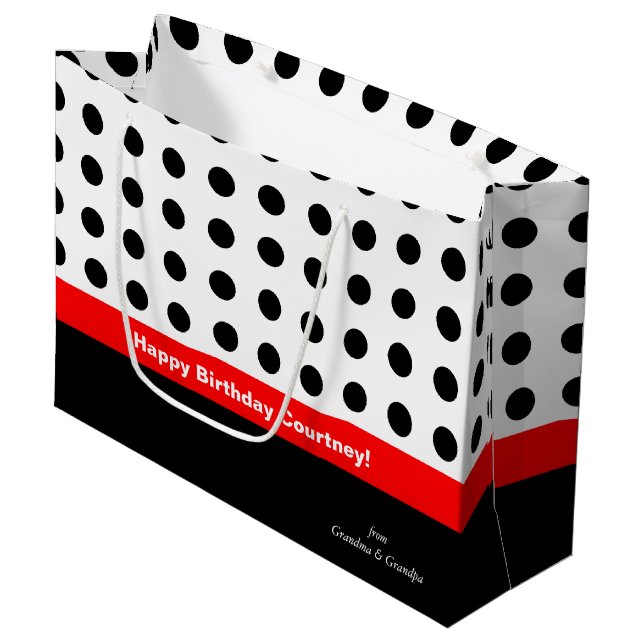 polka dots Red and Black (Framsidan Vinklad)