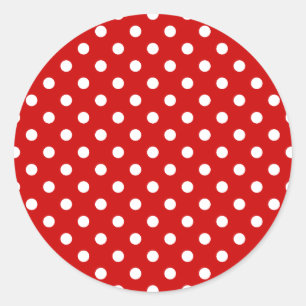 Polka dots Red + Anpassningsbar Färg Runt Klistermärke