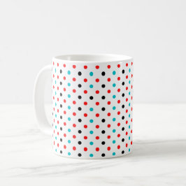 Polka dots Red Blue Black Polka dots Mönster Kaffemugg