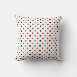 Polka dots Red Blue Black Polka dots Mönster Kudde
