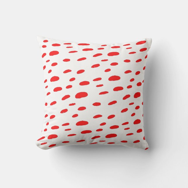 Polka dots Red Polka dots Dalmatien Mönster Kudde (Framsida)