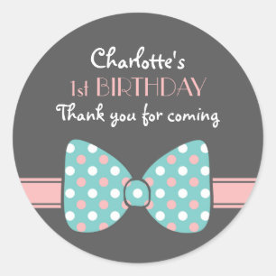 Polka dots Ribbon Bow Tie Tack Sticker Runt Klistermärke