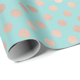 Polka dots Ro Guld akvatiska blågeometri Presentpapper