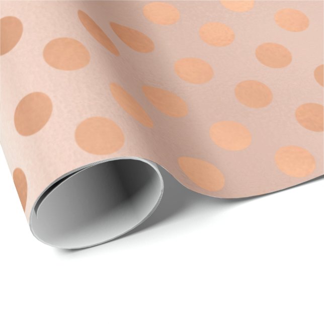 Polka dots Ro Guld  Elegant  Pulver Presentpapper (Rullad Hörn)