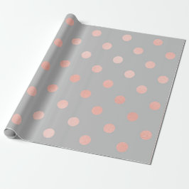 Polka dots  Ro Peach Grått Minimal Elegant Presentpapper