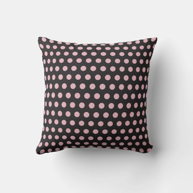 Polka dots Rosa & Black Kudde (Baksida)