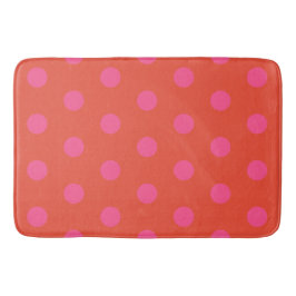 Polka dots Rosa och röd Orange i monogrammet Badrumsmatta