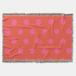 Polka dots Rosa och röd Orange i monogrammet Filt
