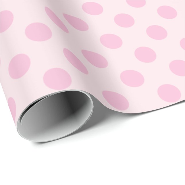 Polka dots Rosa Pastel Monochrom Small Presentpapper (Rullad Hörn)