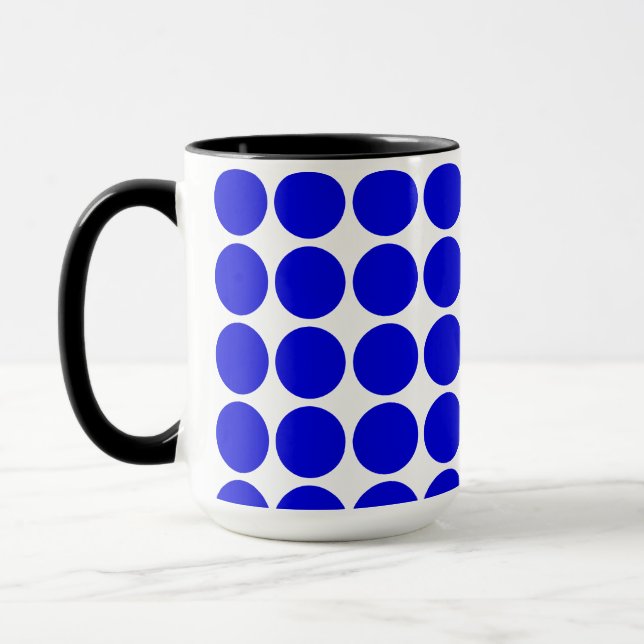 Polka Dots -Royal Blue Mugg (Vänster)