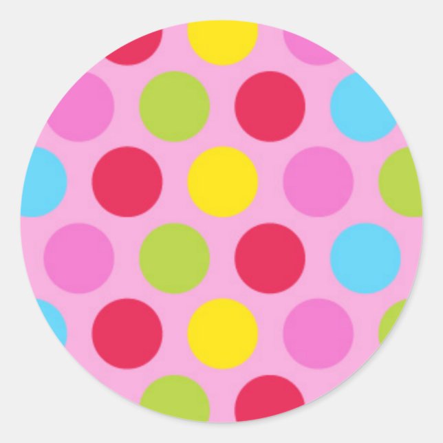 Polka dots runt klistermärke (Framsida)