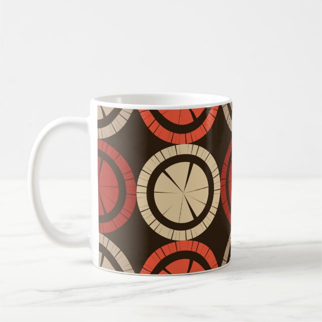 Polka dots seamless pattern. Mosaic of ethnic figu Kaffemugg (Vänster)