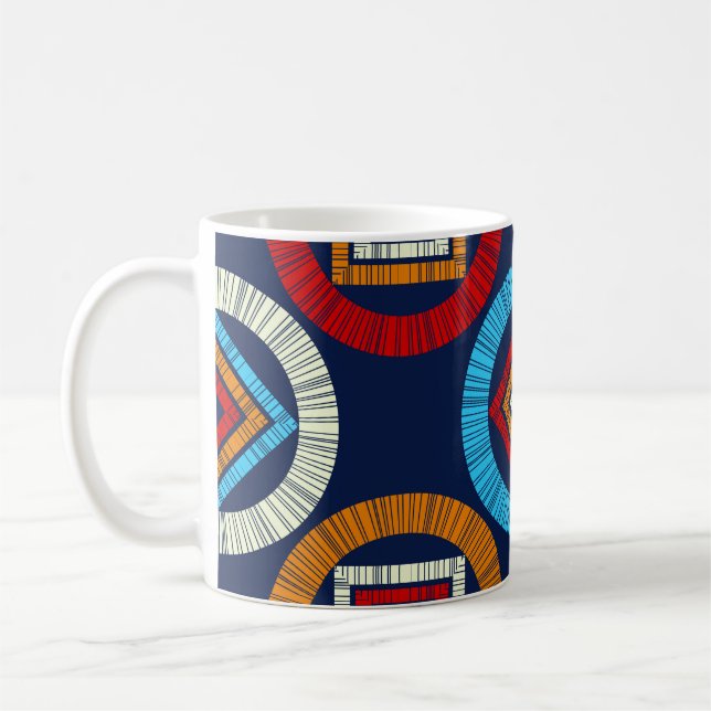 Polka dots sömlös mönster. Mosaik Kaffemugg (Vänster)