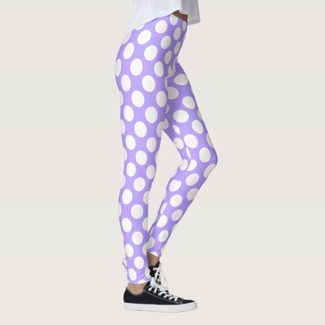 Polka dots sömlös mönster vit + dina idéer leggings (Höger)