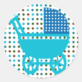 Polka dots Spädbarnskuss vid Baby-transport Runt Klistermärke