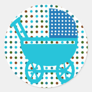 Polka dots Spädbarnskuss vid Baby-transport Runt Klistermärke