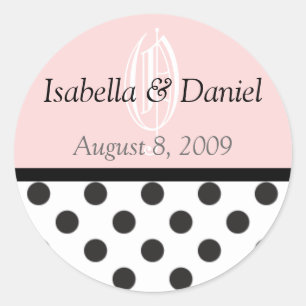 Polka dots Stickers Monogram Gifts Sälar Runt Klistermärke