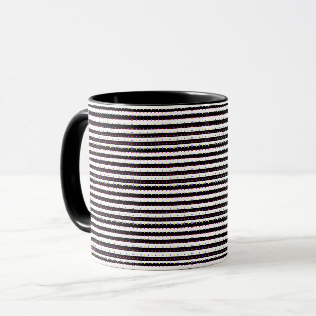 polka dots stripes geometric shapes pattern art mugg (Framsida vänster)