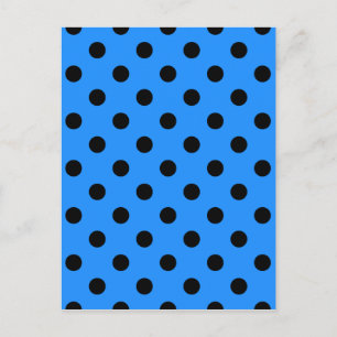 polka dots - Svart på Dodger Blue Vykort