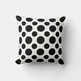 Polka dots svartvit modern konst-design på kudde