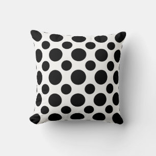 Polka dots svartvit modern konst-design på kudde