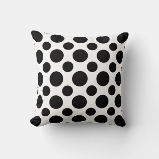 Polka dots svartvit modern konst-design på kudde