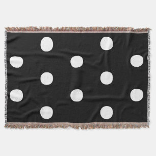 Polka dots Svartvit, stor, fetstilt elegant mönst Filt