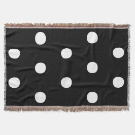 Polka dots Svartvit, stor, fetstilt elegant mönste Filt